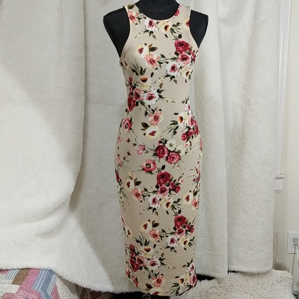 Love J florals body con dress